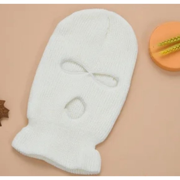 Other - White Knit Ski Mask